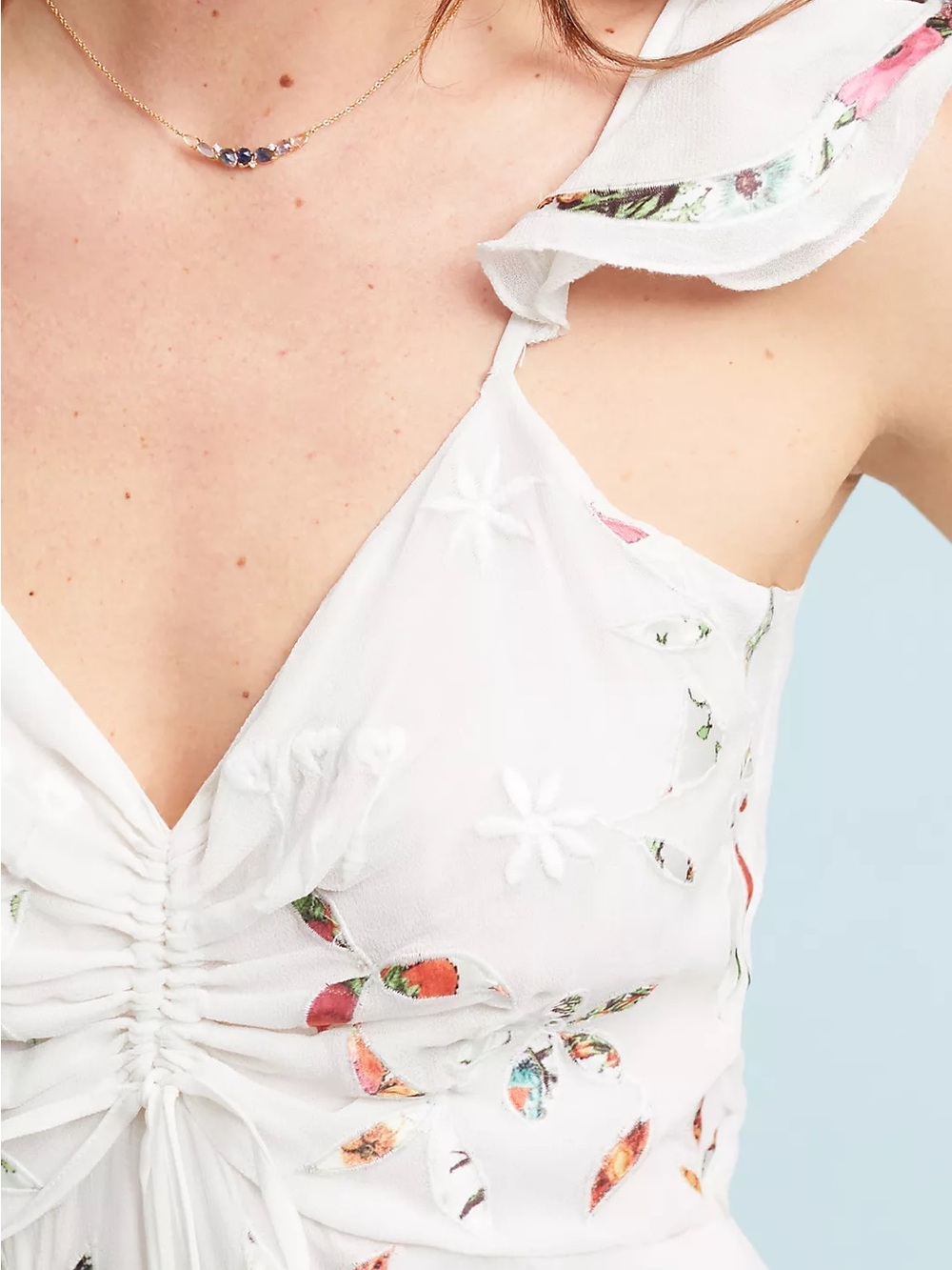 FARM Rio Cream Maxi Dress with Pink & Green Floral Print - Picture 2 of 4